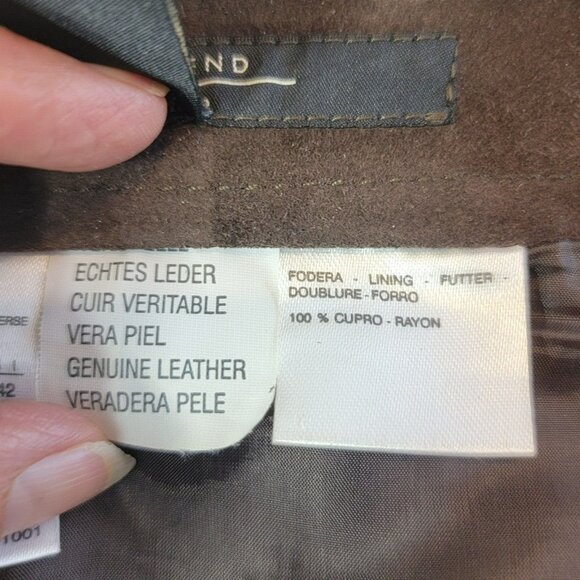 MaxMara-Weekend Women's Brown lined Genuine Leather Skirt Size 8 EUC - Picture 6 of 6